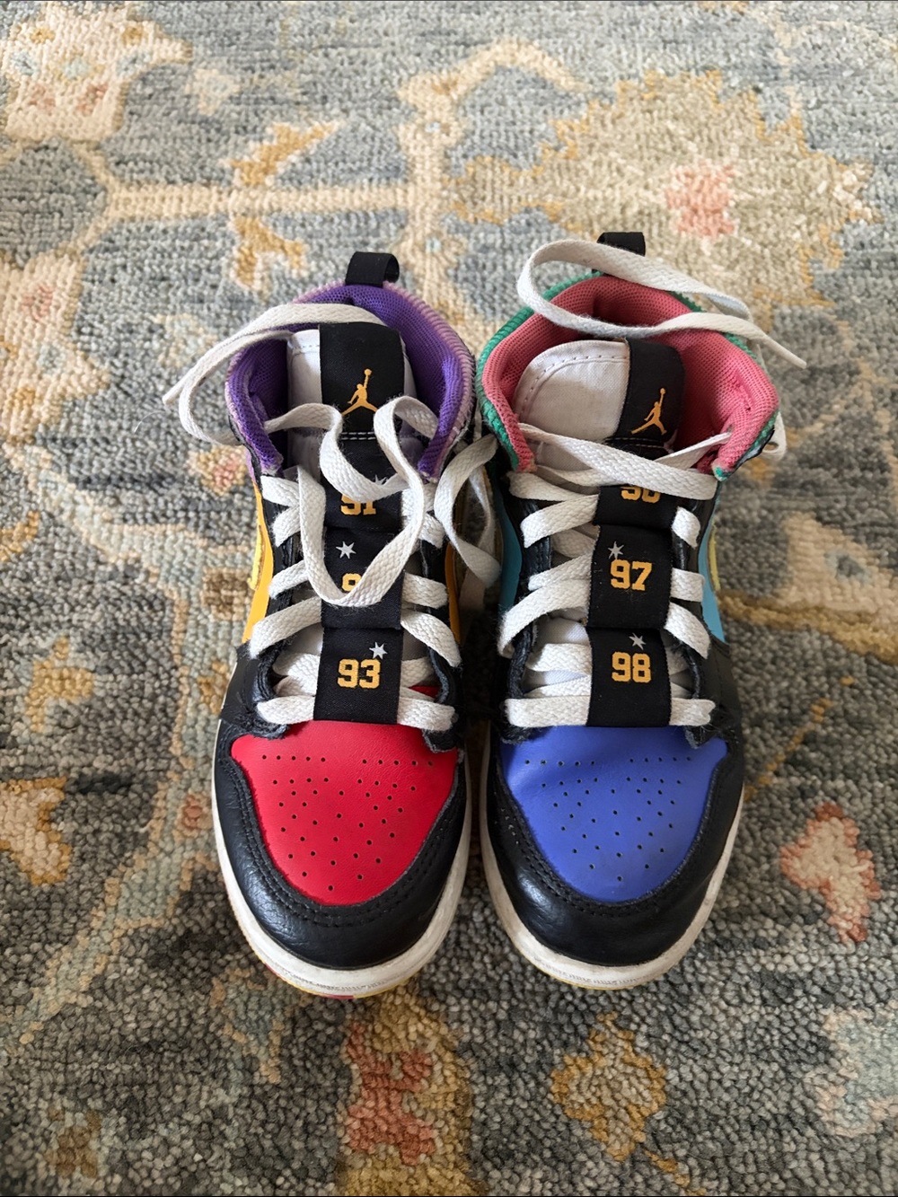 Nike Kids Multicolor High-Top Sneakers - Red, Blue & Purple Accents